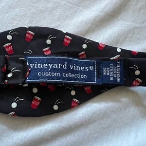 Vineyard Vines Silk Bow Tie with Red Cup Design